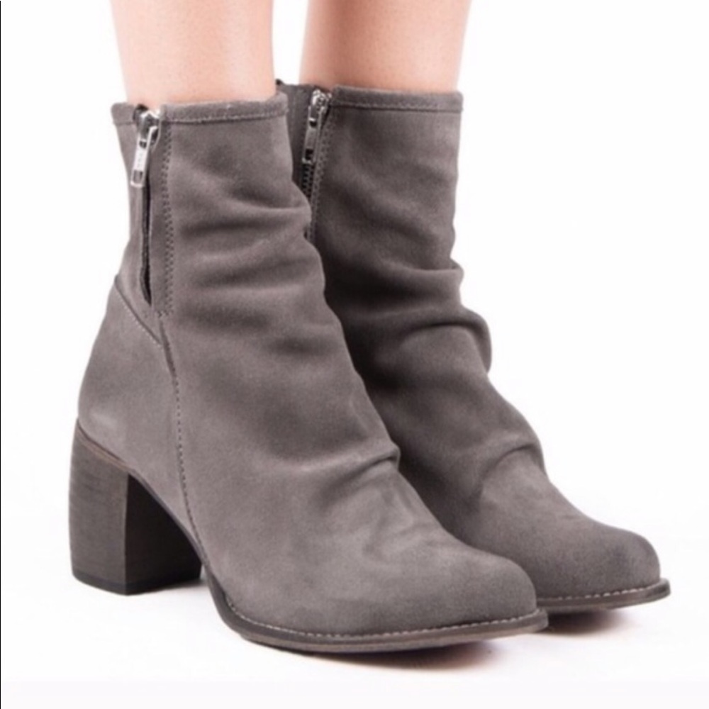 Jeffrey Campbell Grey Double Zip Suede Boots US 10